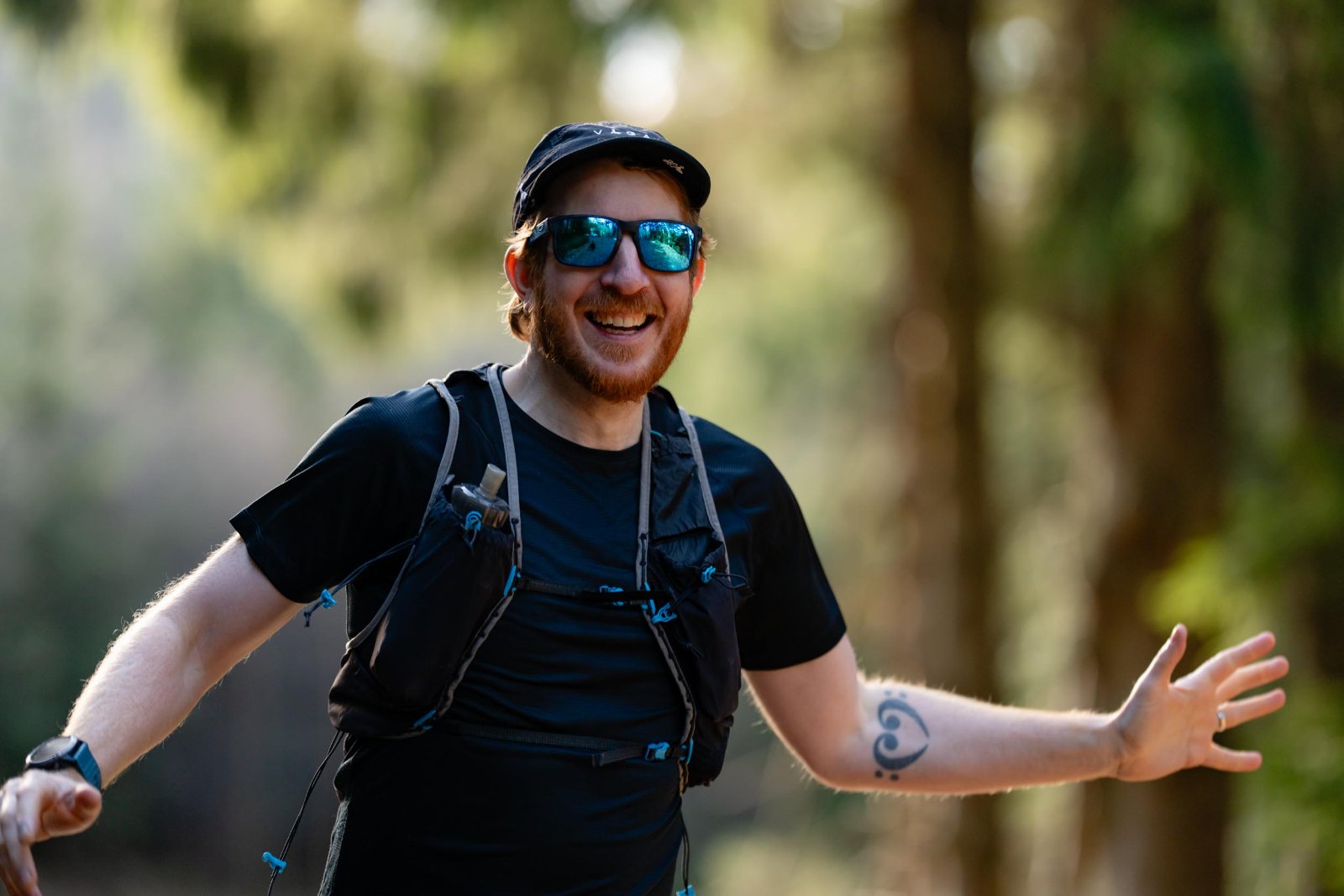 Runner on a forest trail in Royal Deeside